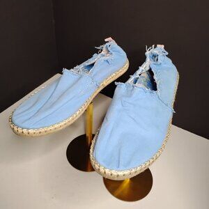 Vionic Beach Laguna Powder Blue Canvas Slip-On Espadrille Shoes Size 9